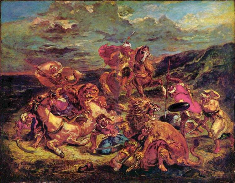 Eugene Delacroix Lion Hunt China oil painting art